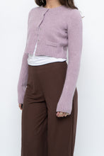 Load image into Gallery viewer, Vintage x Lilac Angora Blend Cropped Cardigan (XS, S)