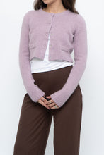 Load image into Gallery viewer, Vintage x Lilac Angora Blend Cropped Cardigan (XS, S)