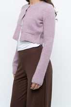 Load image into Gallery viewer, Vintage x Lilac Angora Blend Cropped Cardigan (XS, S)