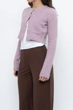 Load image into Gallery viewer, Vintage x Lilac Angora Blend Cropped Cardigan (XS, S)