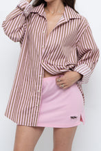 Load image into Gallery viewer, Vintage x Pink, Brown Striped Oversized Buttonup (S-L)