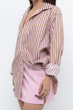 Load image into Gallery viewer, Vintage x Pink, Brown Striped Oversized Buttonup (S-L)