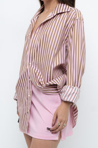 Vintage x Pink, Brown Striped Oversized Buttonup (S-L)