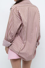 Load image into Gallery viewer, Vintage x Pink, Brown Striped Oversized Buttonup (S-L)
