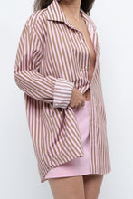 Load image into Gallery viewer, Vintage x Pink, Brown Striped Oversized Buttonup (S-L)