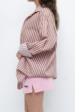 Load image into Gallery viewer, Vintage x Pink, Brown Striped Oversized Buttonup (S-L)
