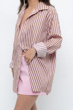 Load image into Gallery viewer, Vintage x Pink, Brown Striped Oversized Buttonup (S-L)