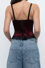Load image into Gallery viewer, Vintage x Black, Red Embroidered Mesh Corest (S, B-C Cup)