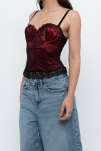 Load image into Gallery viewer, Vintage x Black, Red Embroidered Mesh Corest (S, B-C Cup)