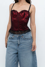 Load image into Gallery viewer, Vintage x Black, Red Embroidered Mesh Corest (S, B-C Cup)