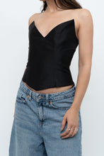 Load image into Gallery viewer, Modern x Black Pointed Strapless Corset (XS)