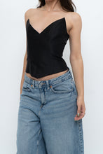 Load image into Gallery viewer, Modern x Black Pointed Strapless Corset (XS)