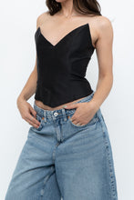 Load image into Gallery viewer, Modern x Black Pointed Strapless Corset (XS)