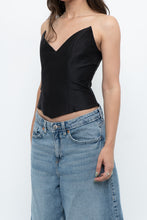 Load image into Gallery viewer, Modern x Black Pointed Strapless Corset (XS)
