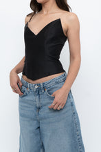 Load image into Gallery viewer, Modern x Black Pointed Strapless Corset (XS)