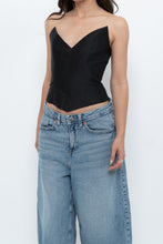 Load image into Gallery viewer, Modern x Black Pointed Strapless Corset (XS)