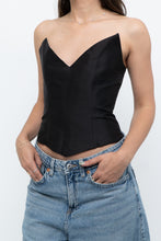 Load image into Gallery viewer, Modern x Black Pointed Strapless Corset (XS)