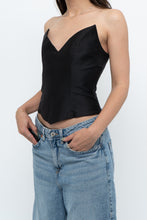 Load image into Gallery viewer, Modern x Black Pointed Strapless Corset (XS)