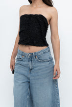 Load image into Gallery viewer, ZARA x Black Tweed Shimmer Cropped Top (XXS, XS)