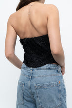 Load image into Gallery viewer, ZARA x Black Tweed Shimmer Cropped Top (XXS, XS)