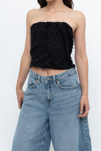 Load image into Gallery viewer, ZARA x Black Tweed Shimmer Cropped Top (XXS, XS)