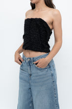 Load image into Gallery viewer, ZARA x Black Tweed Shimmer Cropped Top (XXS, XS)