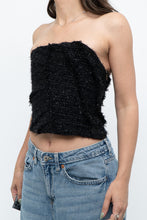 Load image into Gallery viewer, ZARA x Black Tweed Shimmer Cropped Top (XXS, XS)