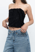 Load image into Gallery viewer, ZARA x Black Tweed Shimmer Cropped Top (XXS, XS)