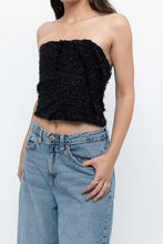 Load image into Gallery viewer, ZARA x Black Tweed Shimmer Cropped Top (XXS, XS)