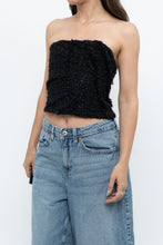 Load image into Gallery viewer, ZARA x Black Tweed Shimmer Cropped Top (XXS, XS)