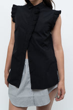 Load image into Gallery viewer, AKRIS x Black Sleeveless Cotton Buttonup (XS, S)