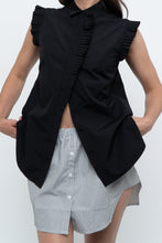 Load image into Gallery viewer, AKRIS x Black Sleeveless Cotton Buttonup (XS, S)