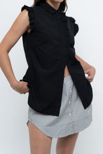 Load image into Gallery viewer, AKRIS x Black Sleeveless Cotton Buttonup (XS, S)