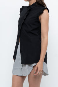 AKRIS x Black Sleeveless Cotton Buttonup (XS, S)