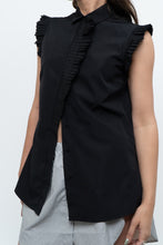 Load image into Gallery viewer, AKRIS x Black Sleeveless Cotton Buttonup (XS, S)