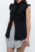 Load image into Gallery viewer, AKRIS x Black Sleeveless Cotton Buttonup (XS, S)
