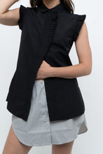 Load image into Gallery viewer, AKRIS x Black Sleeveless Cotton Buttonup (XS, S)