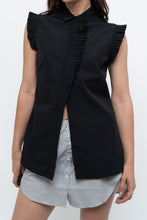 Load image into Gallery viewer, AKRIS x Black Sleeveless Cotton Buttonup (XS, S)