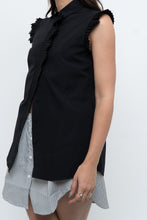 Load image into Gallery viewer, AKRIS x Black Sleeveless Cotton Buttonup (XS, S)