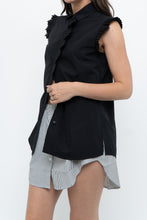 Load image into Gallery viewer, AKRIS x Black Sleeveless Cotton Buttonup (XS, S)