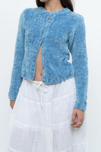 Load image into Gallery viewer, Vintage x Sky Blue Fuzzy Cropped Cardigan (XS, S)