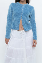 Load image into Gallery viewer, Vintage x Sky Blue Fuzzy Cropped Cardigan (XS, S)