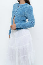 Load image into Gallery viewer, Vintage x Sky Blue Fuzzy Cropped Cardigan (XS, S)