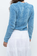 Load image into Gallery viewer, Vintage x Sky Blue Fuzzy Cropped Cardigan (XS, S)
