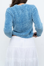Load image into Gallery viewer, Vintage x Sky Blue Fuzzy Cropped Cardigan (XS, S)