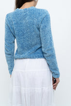 Load image into Gallery viewer, Vintage x Sky Blue Fuzzy Cropped Cardigan (XS, S)