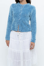 Load image into Gallery viewer, Vintage x Sky Blue Fuzzy Cropped Cardigan (XS, S)