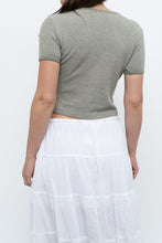 Load image into Gallery viewer, Vintage x Olive Green Waffle Cropped Baby Tee (XS, S)