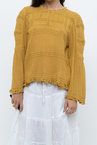 FREE PEOPLE x Honey Yellow Bohemian Blouse (S, M)