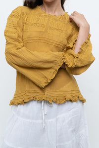 FREE PEOPLE x Honey Yellow Bohemian Blouse (S, M)